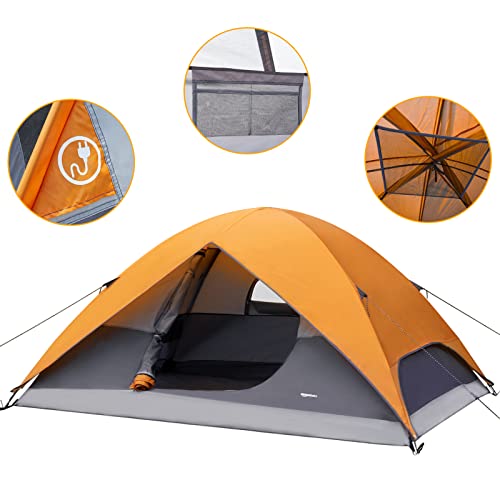 Amazon Basics x Dome Camping Tent With Rainfly 9 4-Person Feet