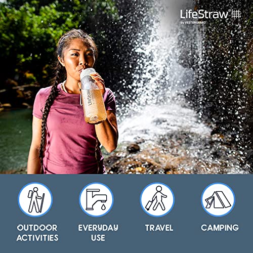 LifeStraw Go Water Filter Bottle with 2-Stage Integrated Filter Straw for Hiking