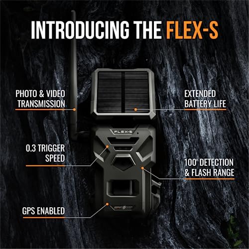 SPYPOINT Flex-S Solar Cellular Trail Camera with Integrated Solar Panel