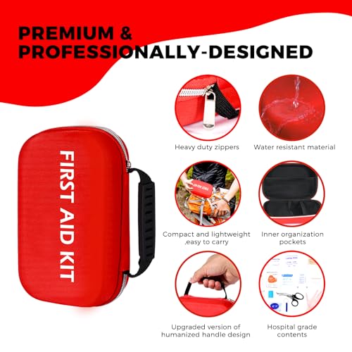 173pcs First Aid Kit with Upgraded Handle Design